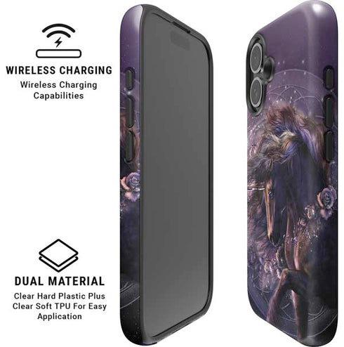 Black Rose Unicorn by Laurie Prindle iPhone 16 Plus Magsafe Impact Case